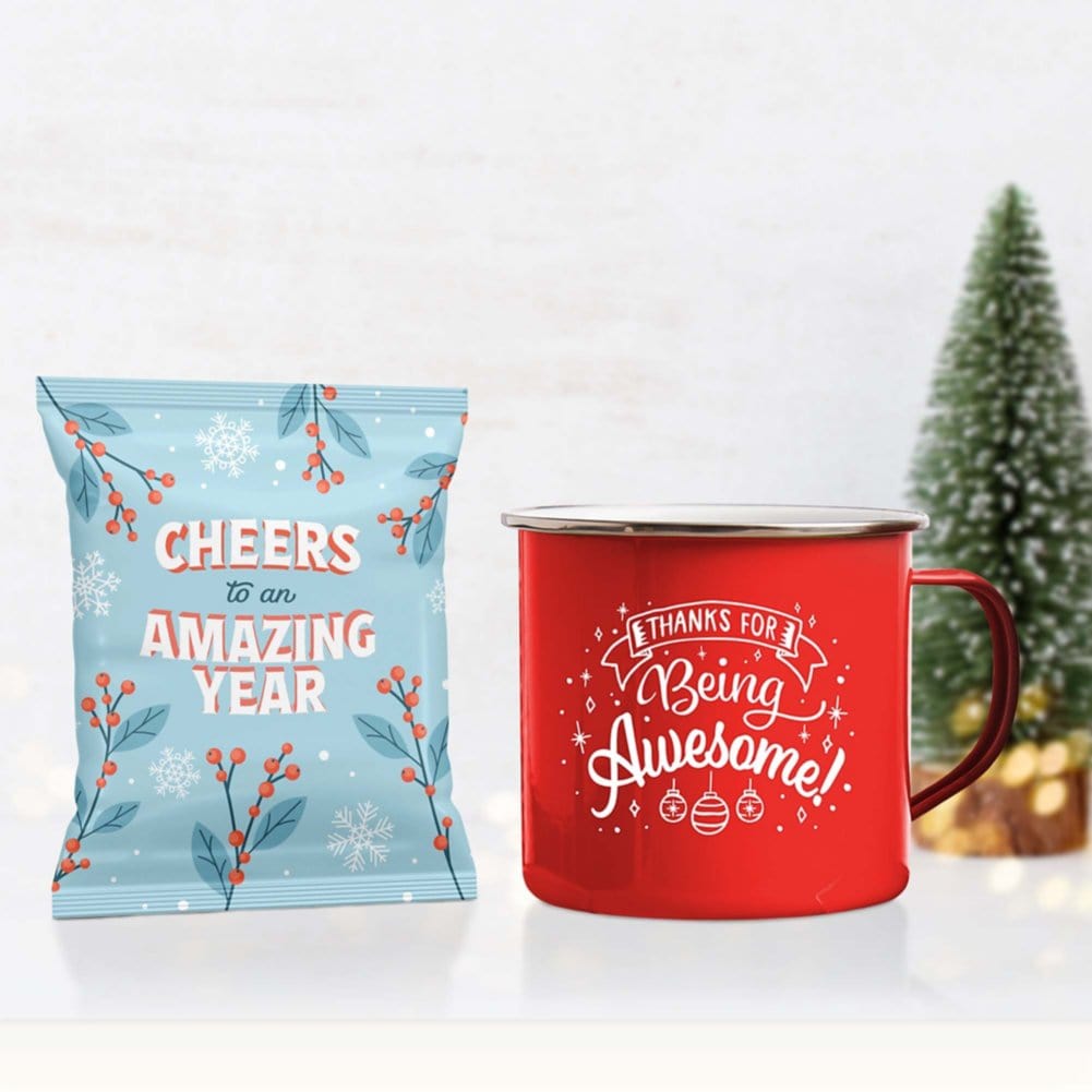 Enamel Mug & Hot Cocoa Gift Set -Awesome