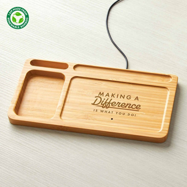 Modern Bamboo Phone Charger & Desk Organizer - Making a Difference