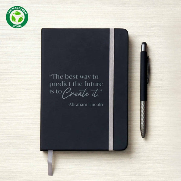 Eco-Friendly Luxe Stone Paper Journal & Pen Set - Lincoln Quote: Create the Future