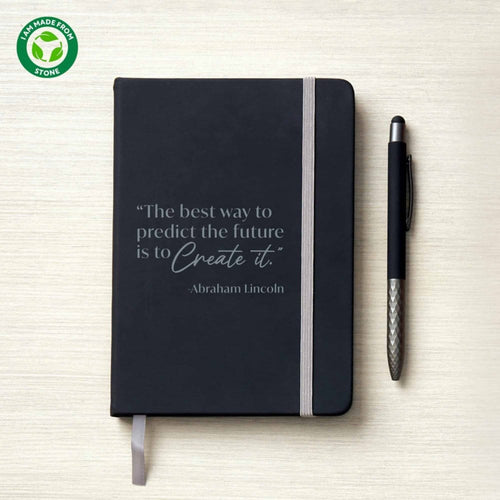 Eco-Friendly Luxe Stone Paper Journal & Pen Set - Lincoln Quote