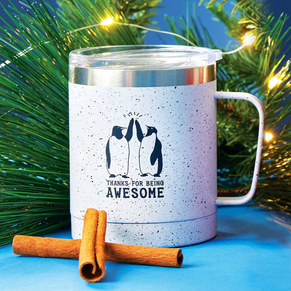 Adventure Speckled Campfire Mug- Penguin