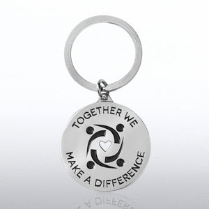Nickel-Finish Key Chain - Together We Make a Difference