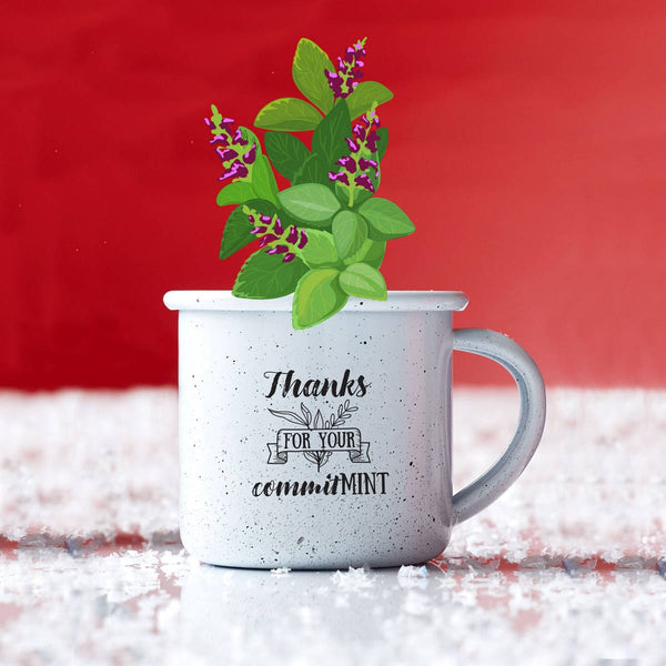 Mini Classic Campfire Mug Planters - Thanks for Your CommitMint